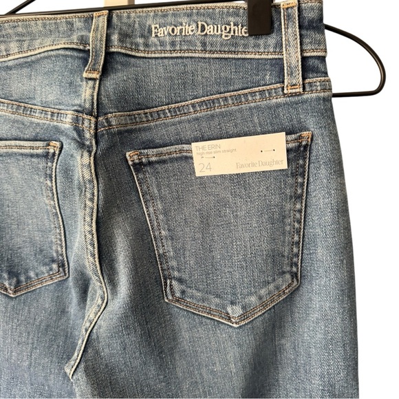 Favorite Daughter Erin High Rise Slim Straight Jeans 24 Medium Indigo - Picture 10 of 11